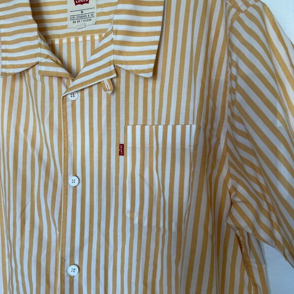 Levi's Yellow/White Striped Button Down Shirt - Picture 3 of 6